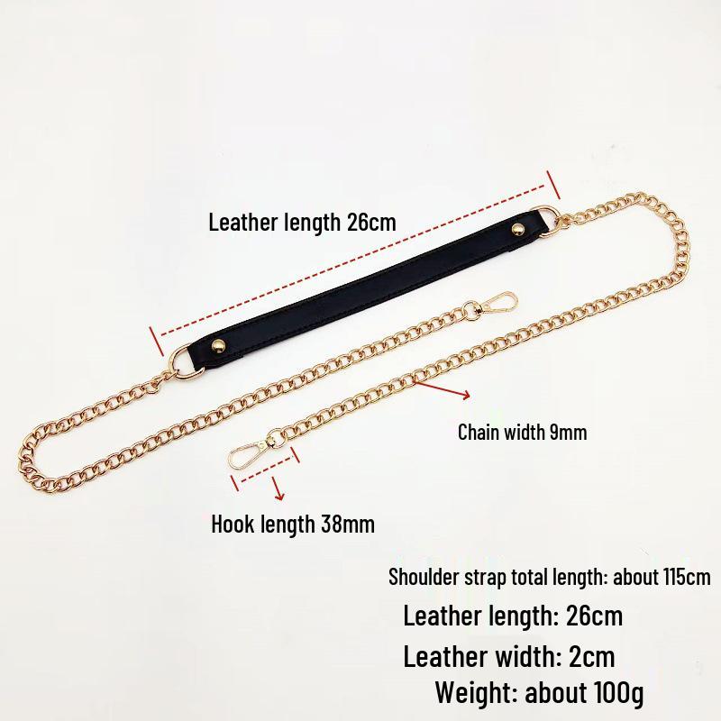 High-End Single Shoulder Crossbody Bag with PU Leather Decompression Strap and Replaceable Chain