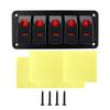 Universal Marine Boat 2/3/4/5/6/ 8 Group Rocker Switch Panel 5-pin Switches for 12V/24V Cars Trailers Red Green Indicator Light