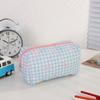 Large Capacity Plaid Bow Pattern Stationery  Bag Lightweight Coin Purse Makeup Storage Bag  Office