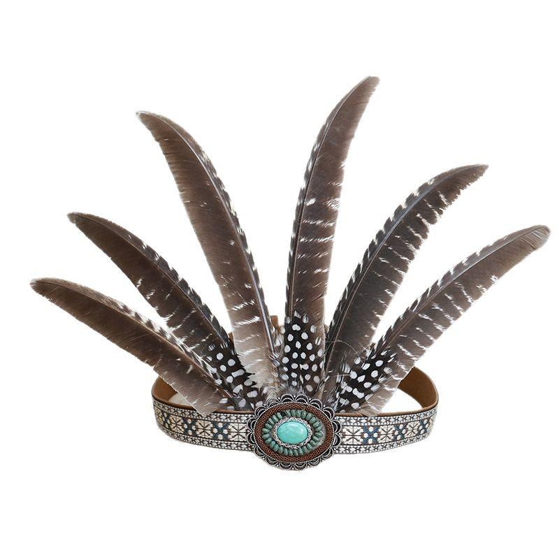 Indian Feather Headdress - Chief Hair Ornament for Children & Adults, Festival Performance Props