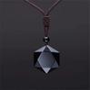 New Fashion Black Obsidian Pendant Necklace Obsidian Star Pendant Lucky Love Crystal Jewelry With Free Rope