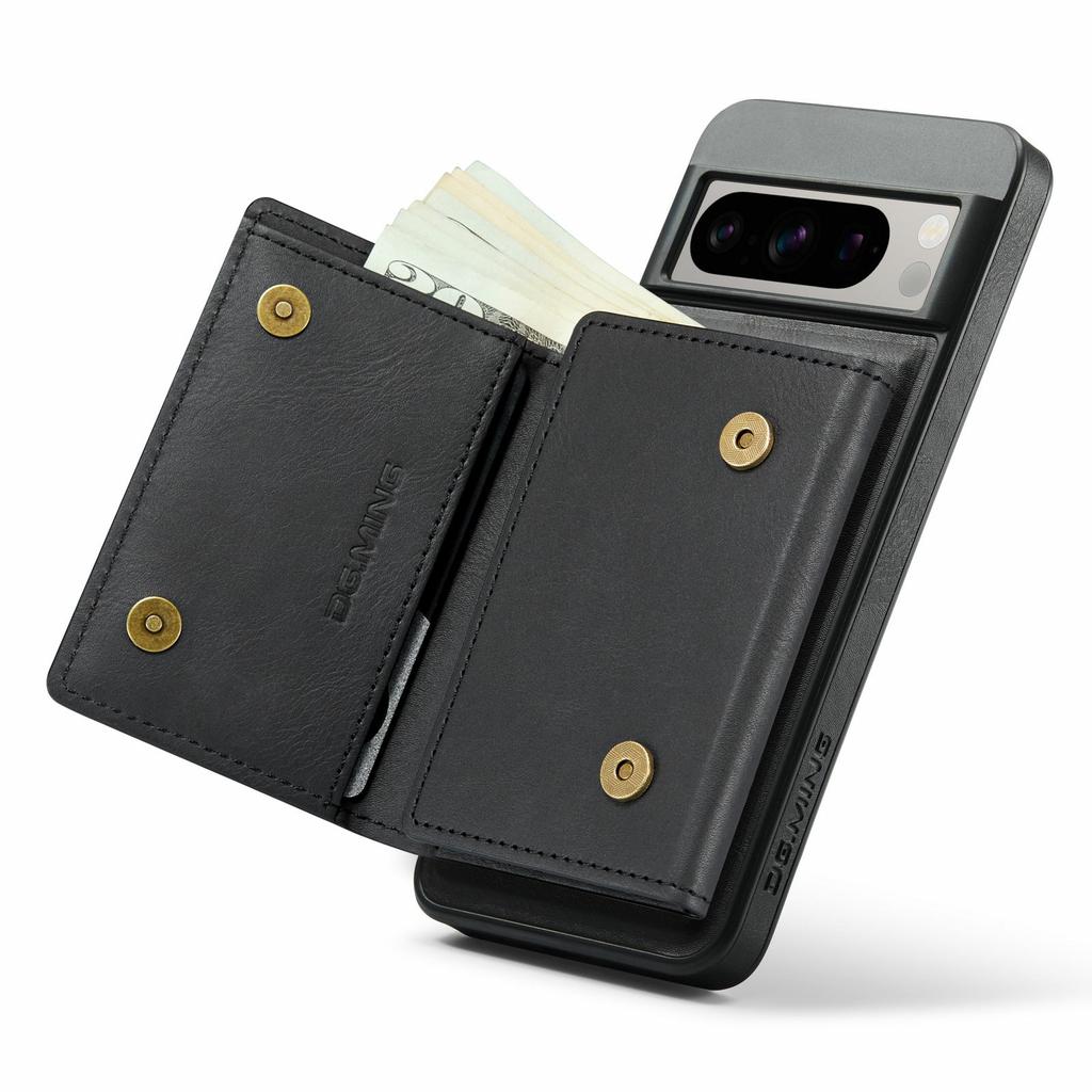 DG.MING M6 Series For Google Pixel 8 Pro Case Magnetic Wallet PU+PC+TPU Phone Cover