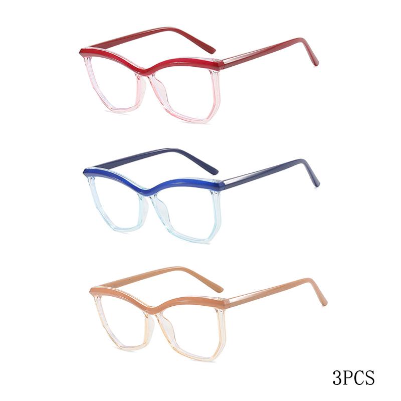 Irregular Polygonal Eyebrow Flat Mirror, Anti Blue Light Cat Eye Personalized Eyeglass Frame, Fashionable Commuting Frame 1027