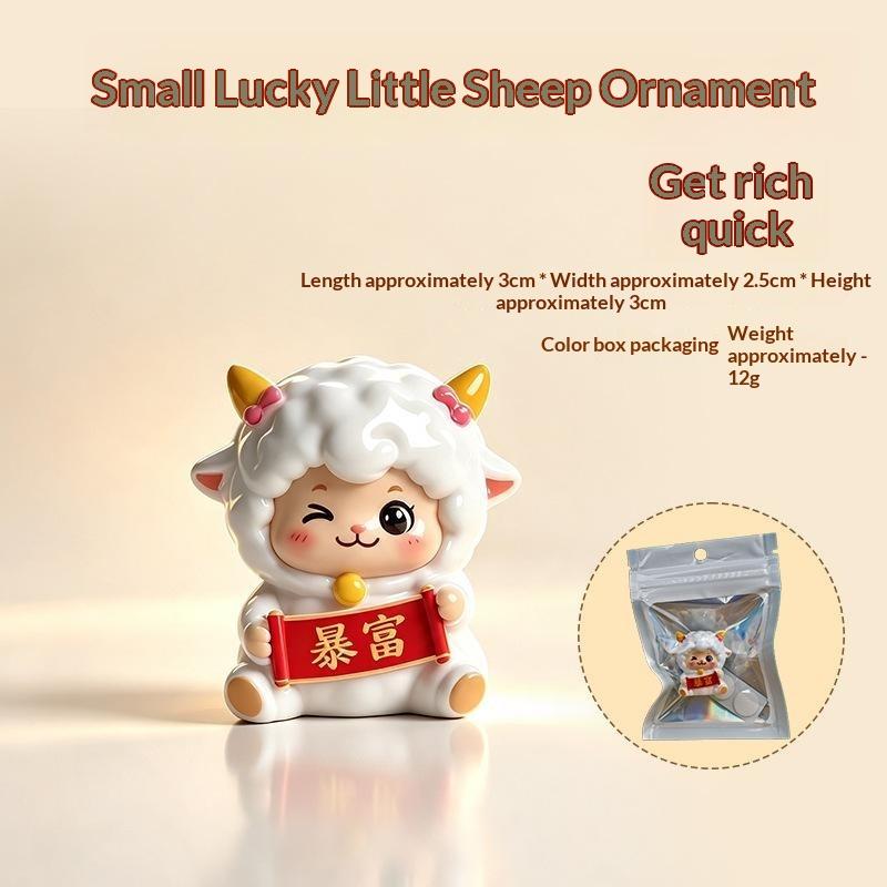 Cute Lucky Sheep Figurines 2027 Year Of Goat Decor Resin Adorable Design Home Desktop Ornament New Year Gift