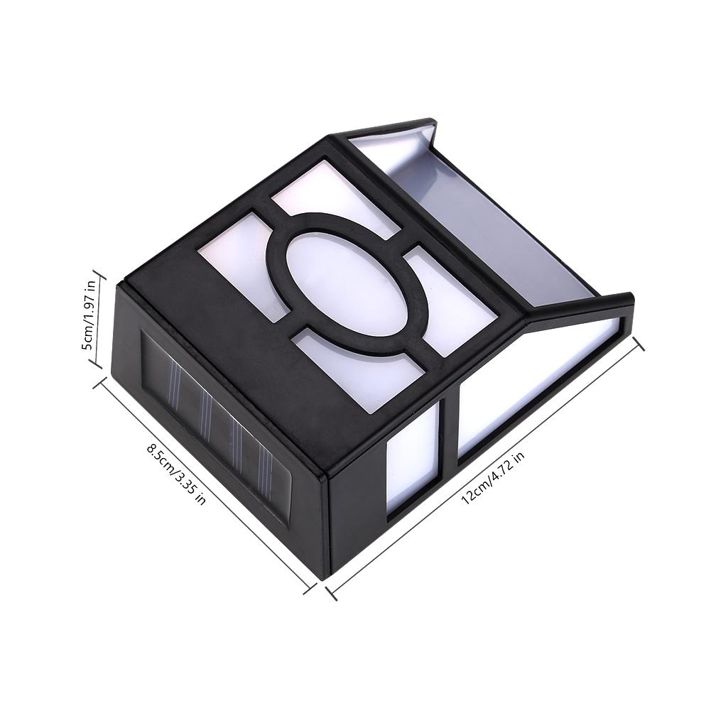 Solar Powered Wall Mount 2 LED Light Outdoor Garden Path Landscape Fence Yard Lamp White