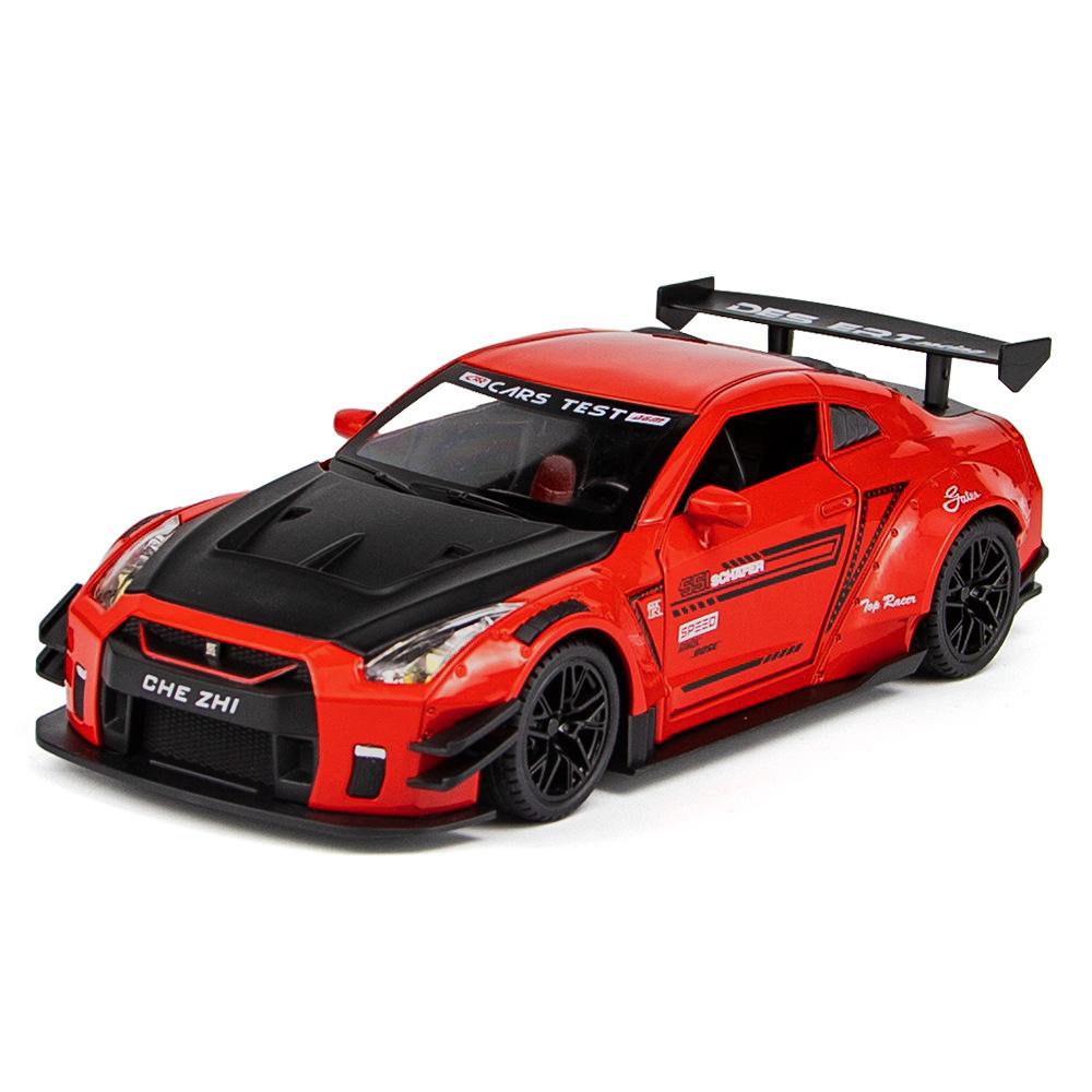 

1/24 Skyline Ares Nissan GTR R35 литой спортивный автомобиль модель литой металл гоночный автомобиль модель имитация звука света детские игрушки подарок красный
