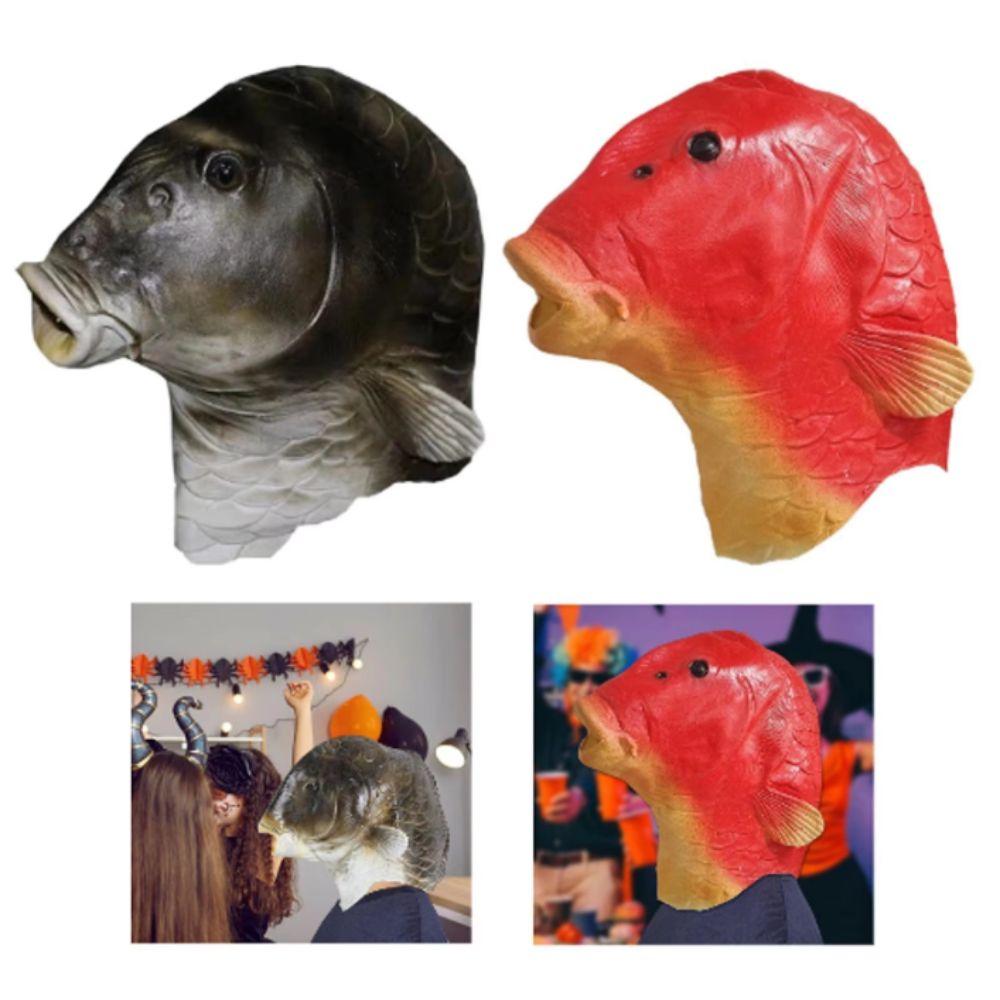 Funny Realistic Carp Mask Realistic Fish Latex Mask Animal Fish Head Mask Prank Events