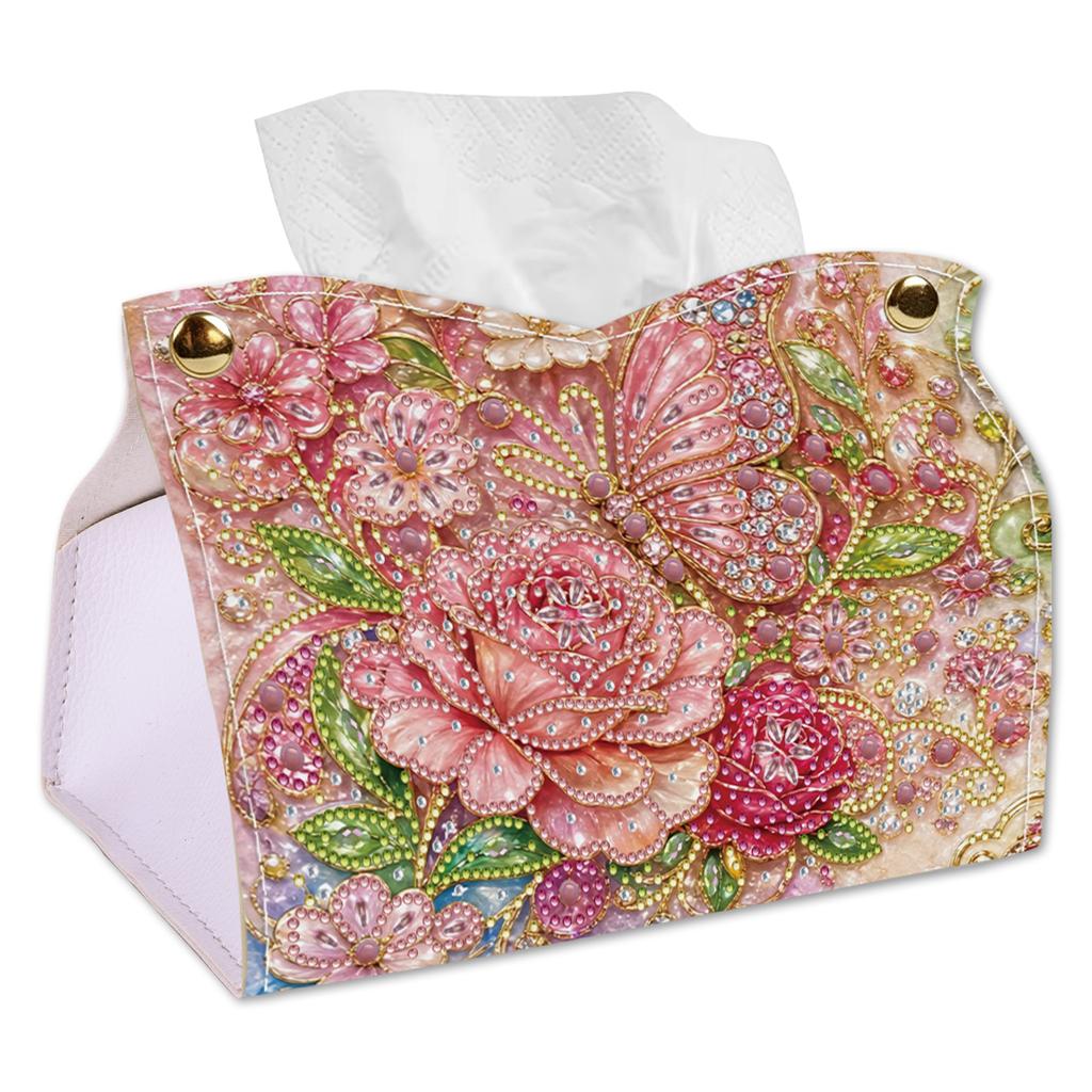 24cm 5D DIY Diamond Art Handmade Tissue Holder Reusable Rhinestones Decorative Tissue Box PVC for Home Car Desk Decoration Craft