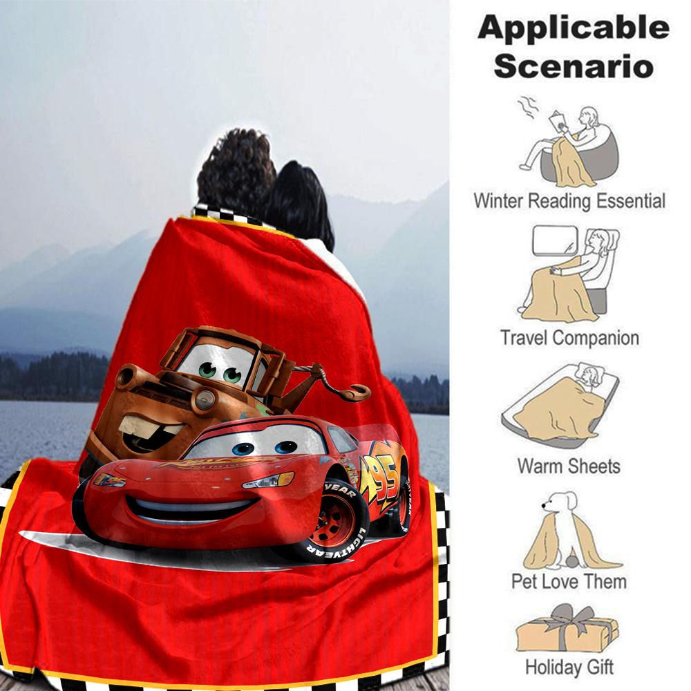 Cars Movie Characters Flannel Blanket Super Soft Warm Cozy Blanket For Sofa Bed Office Travel Allseason Home Decor Gift