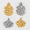 5pcs No Fade Tree Branches Leaf Charm Stainless Steel Gold Color Pendants For Jewelry Making Earring Keychain Supplies DIY Craft
