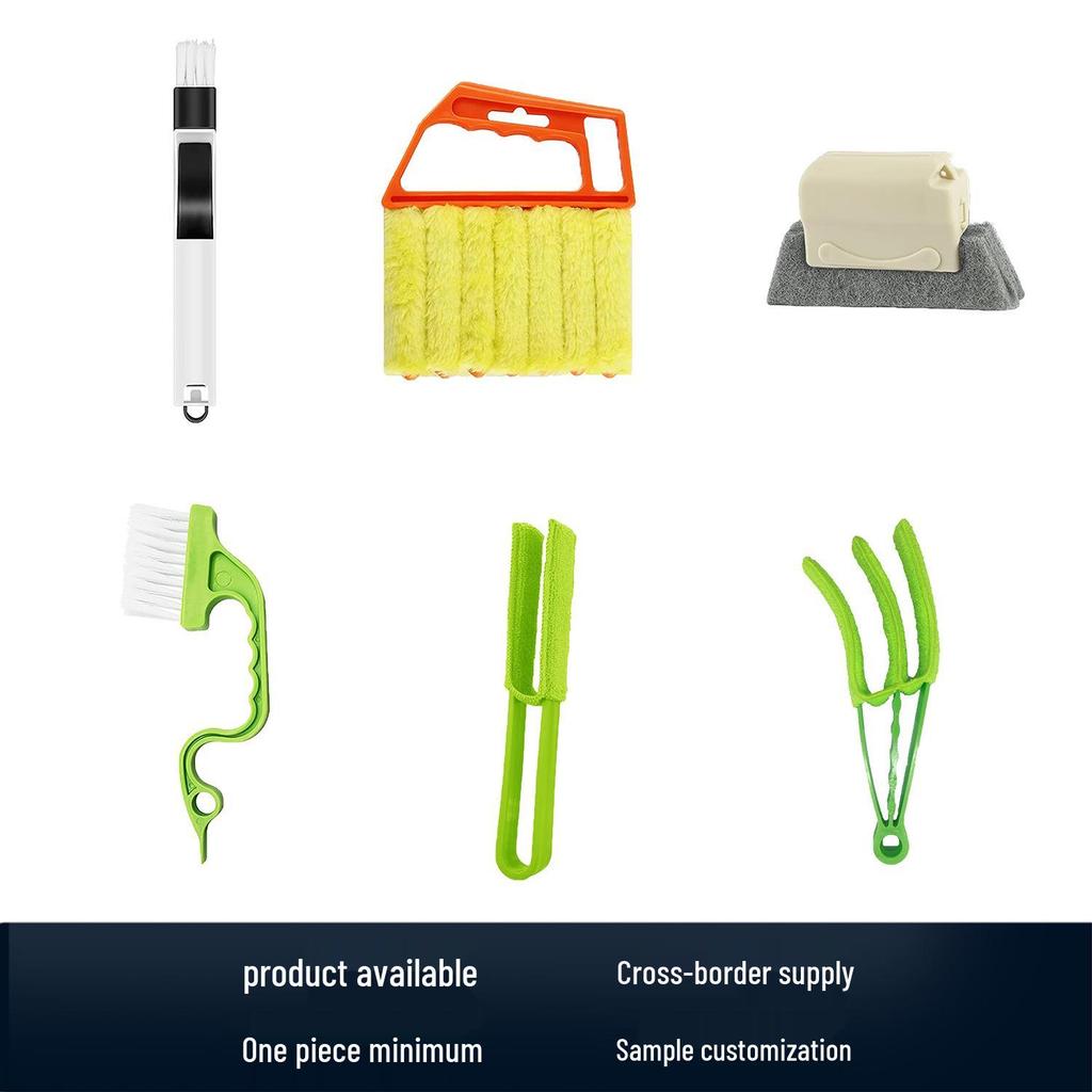 Removable Washable Dusting and Slit Cleaning Brush Set for Air Conditioner Vents, Blinds, and Windows