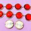 Halloween Cosplay Waist Belt Stone Chain Adjustable Tight Jeans Dress Belt Chain with Round Red Gems Party Costume