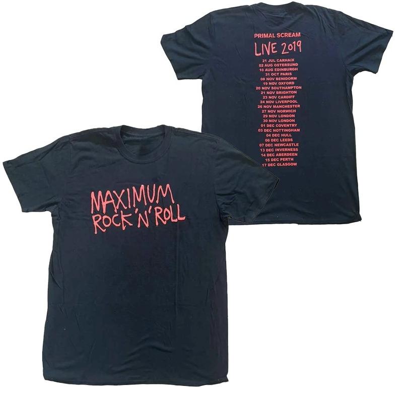 1984 British Acid Rock Primal Scream Original Call Band American Casual Red Short Sleeve T-Shirt Uninhibited Streets Literary