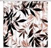 Braun Schwarz Blatt Duschvorhang Aquarell Pflanze Schwarz Weiß Blätter Natur Botanisch Modern Ombre Abstrakt Herbst Badezimmer Dekoration