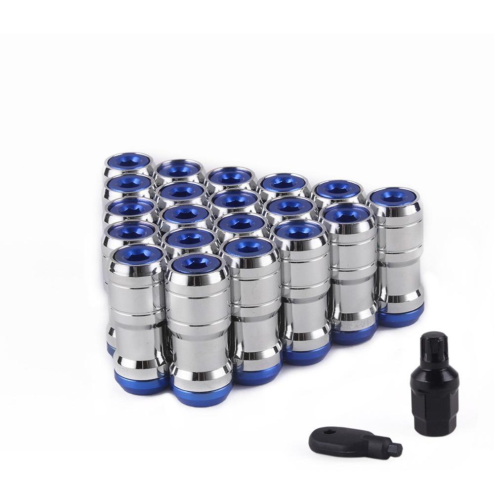 Volk Racing Concealed Heptagon Formula Steel Wheels Lock Lug Nuts Acorn Rim Close End M12x1.25 M12x1.5 Burning Blue