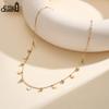 EFFIE QUEEN Stainless Steel Simple Zircon Star Heart Necklace Waterproof Metal Heart Star CZ Collar Choker Chain Jewelry STKN26