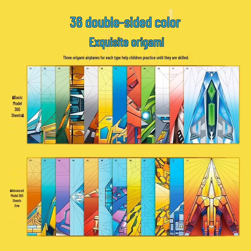 3D Colored Paper Airplane Folding Kit for Kids - Educational Toy for Creativity and Thinking Development