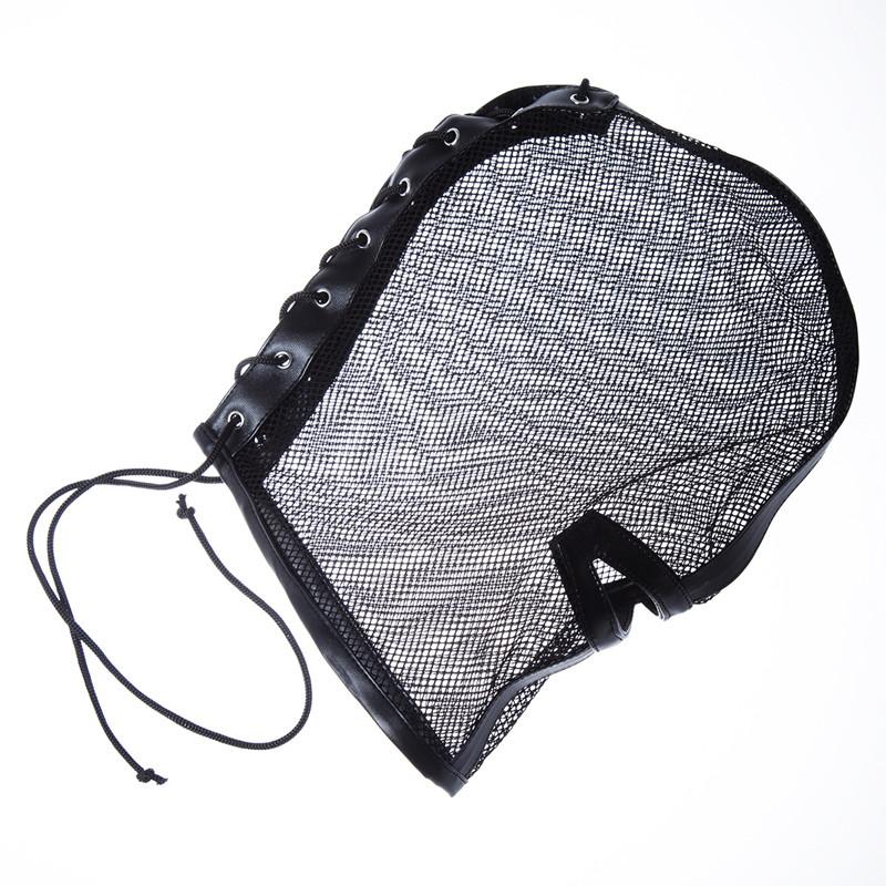 Adult Sex Toys Leather Mesh Leaky Mouth Headgear Performance Props Hedging Toys Bandit Masks Couples Sex Toys