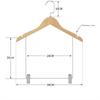 Adjustable Metal Clips Solid Wood Suit Hangers Closet Clothes Durable Pant Hangers  Home