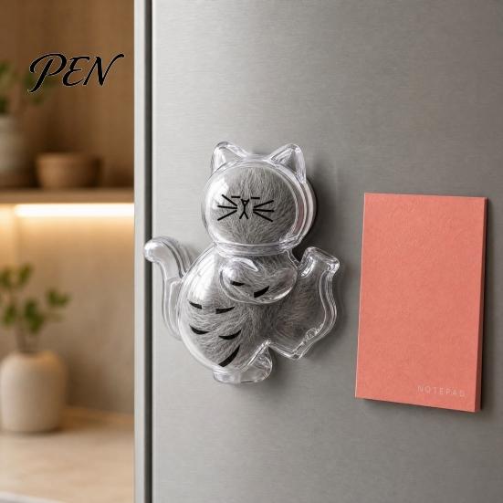 Cat Whisker Holder Whiskers Refrigerator Magnet, Transparent Furs Keepsake Vase Hair Storage Fridge Pet Memorial Decoration for Home, Kitchen