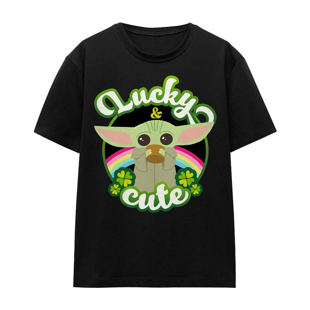Star Wars Unisex Adult Lucky Cute Grogu St Patricks Day T-Shirt