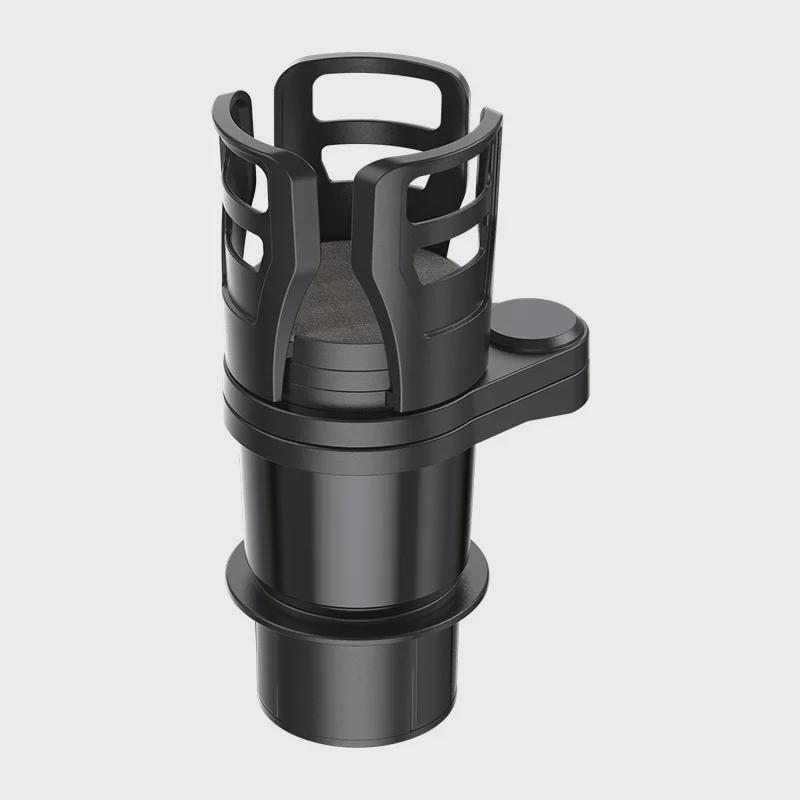 Rotating Car Cup Holder & Phone Mount with Dual-Layer Storage