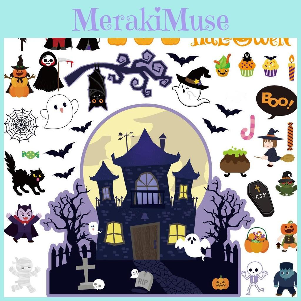 Theme Classroom Halloween Indoor Castle Decor Stickers Set With Paper Material
