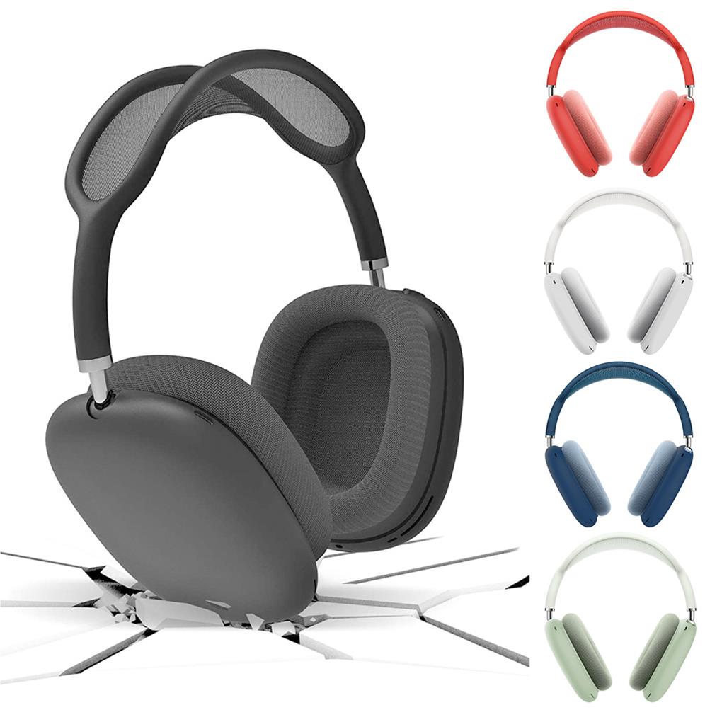 2 Pieces Earphone Case Silicone Full Coverage Protective Sleeve Portable Home School Office Dorm Dust-Proof Headset