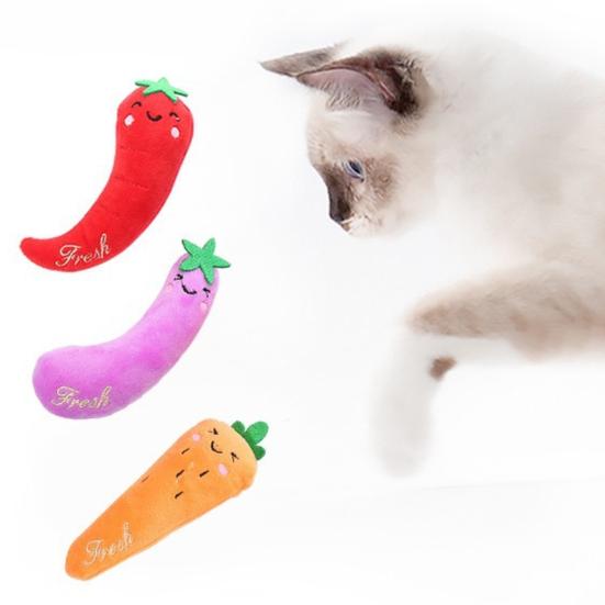Giocattolo per Gatti Peluche a Forma di Verdura Erba Gatta Giocattolo per lo Svezzamento dei Gattini Forma di Verdura Giocattolo da Masticare per Gatti Allevia la Noia per Gatti da Interno