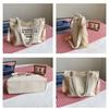 Women Canvas Tote Bag Large Capacity Shoulder Crossbody Bag Casual Letter Print Handbag Rope Handle Shopping Travel Tote