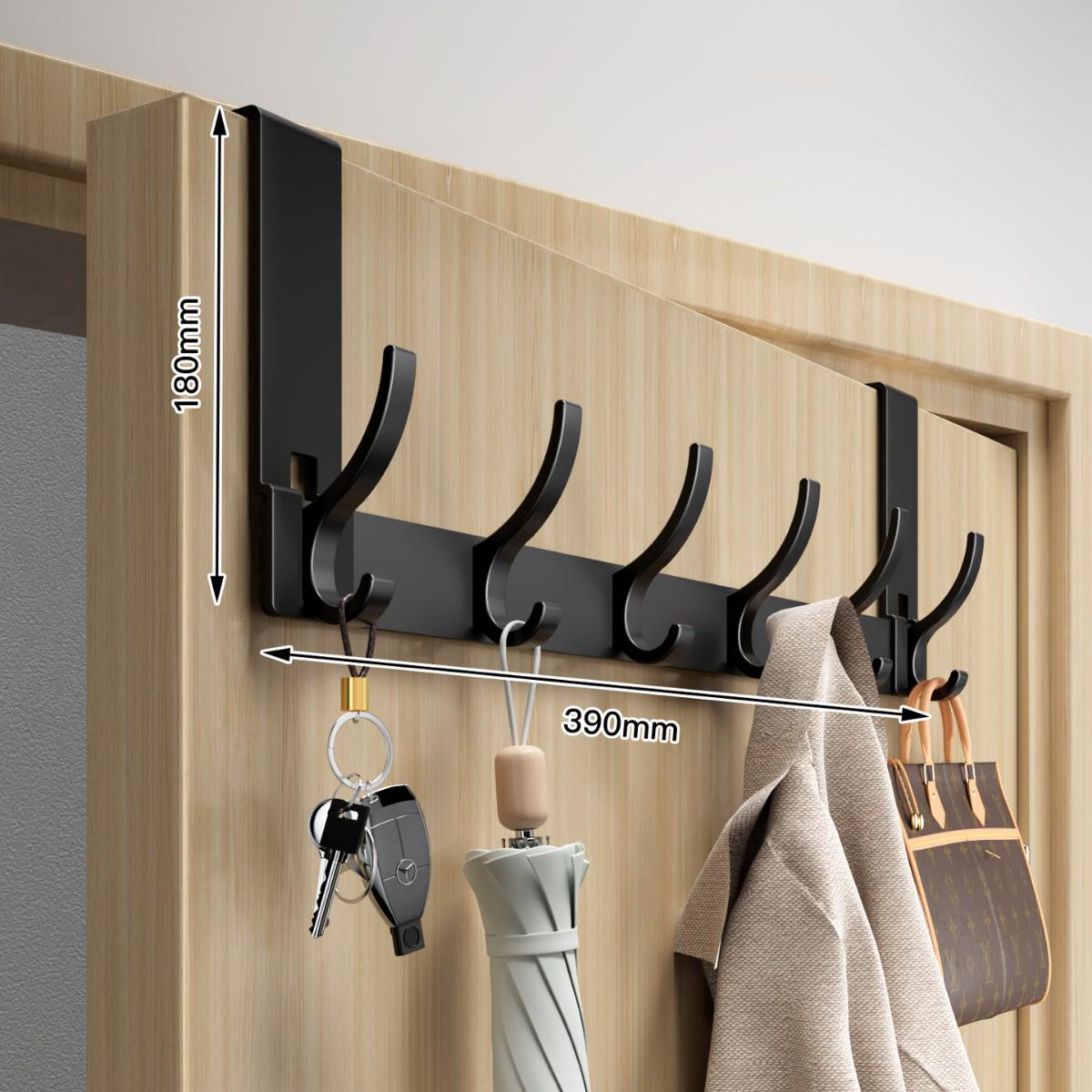 Наддверная вешалка для одежды и шляп без сверления с крючками для хранения в спальне