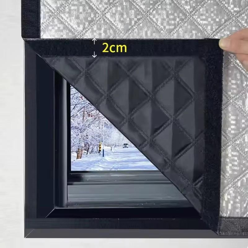 Insulated and Windproof Sealed Windows, Warm Winter Curtains, Shading, Sound Insulation, Screen Windows Cold Proof Curtain Warm Thermal Curtain