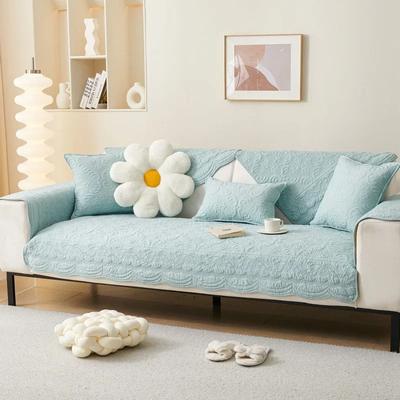 Cotton Sofa Cover for Living Room Cream Style Solid Color Sofa Cushion Non-Slip Four Seasons Couch Towel Furniture Protector
