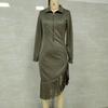 2025 Western Cowboy Style Suede Tassel Slim Fit Long Sleeve Dress