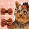 5/10Pcs Bow Tie Rubber Band Candy Color Dog Hair Band Long-Hair Puppy Bowknots Hair Accessories Pet Grooming Cute Pet Supplies