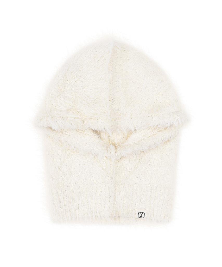 Bajal Va Square Label Hairy Balaclava Ivory