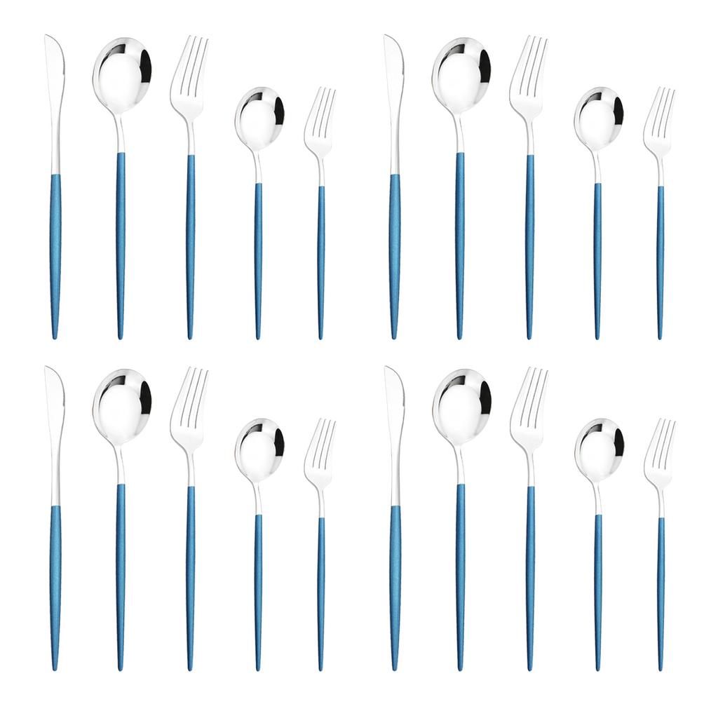 20Pcs Gold Dinnerware Set Knife Dessert Fork Spoons Cutlery Flatware High Quality Stainless Steel Silverware Kitchen Tableware