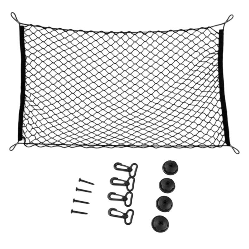 

Space Saving Nylon Trunk Organizer Elastic Car Storage Net With Secure Hook For Luggage Safety Small Item Containment