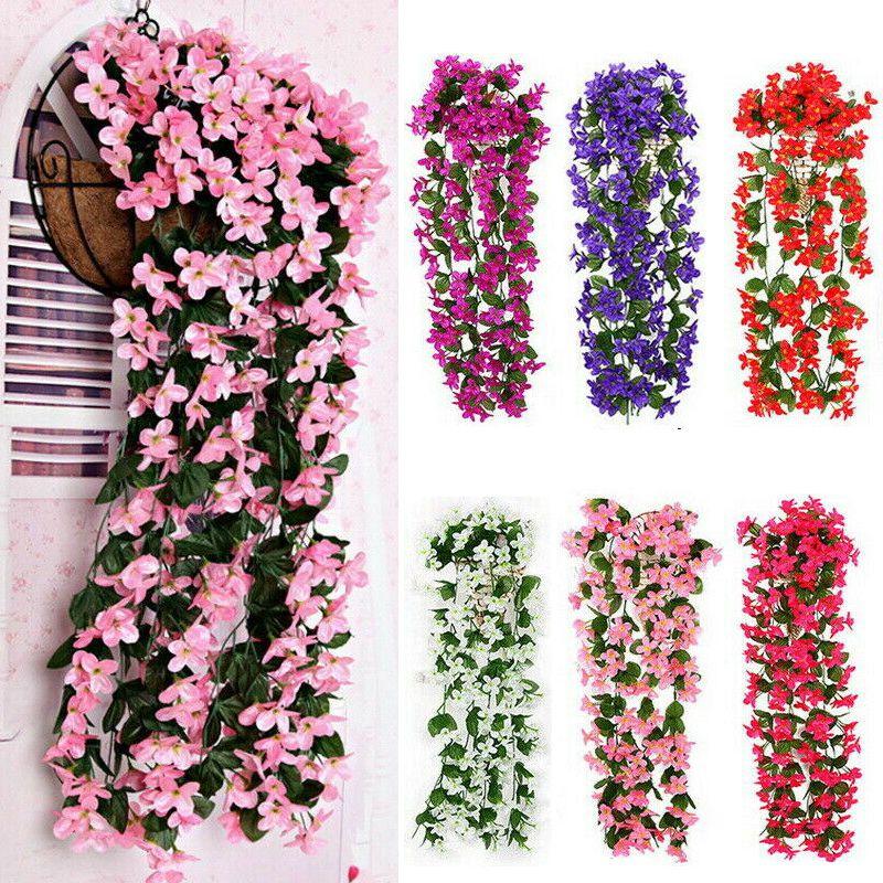 Artificial Fake Hanging Flowers Vine Plant Home Garden Decoration Indoor Outdoor