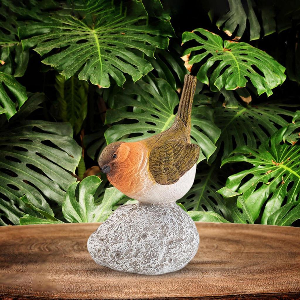 Vogelstatue mit Steinharzskulptur Schmuck Tier für Blumentopf Innen und