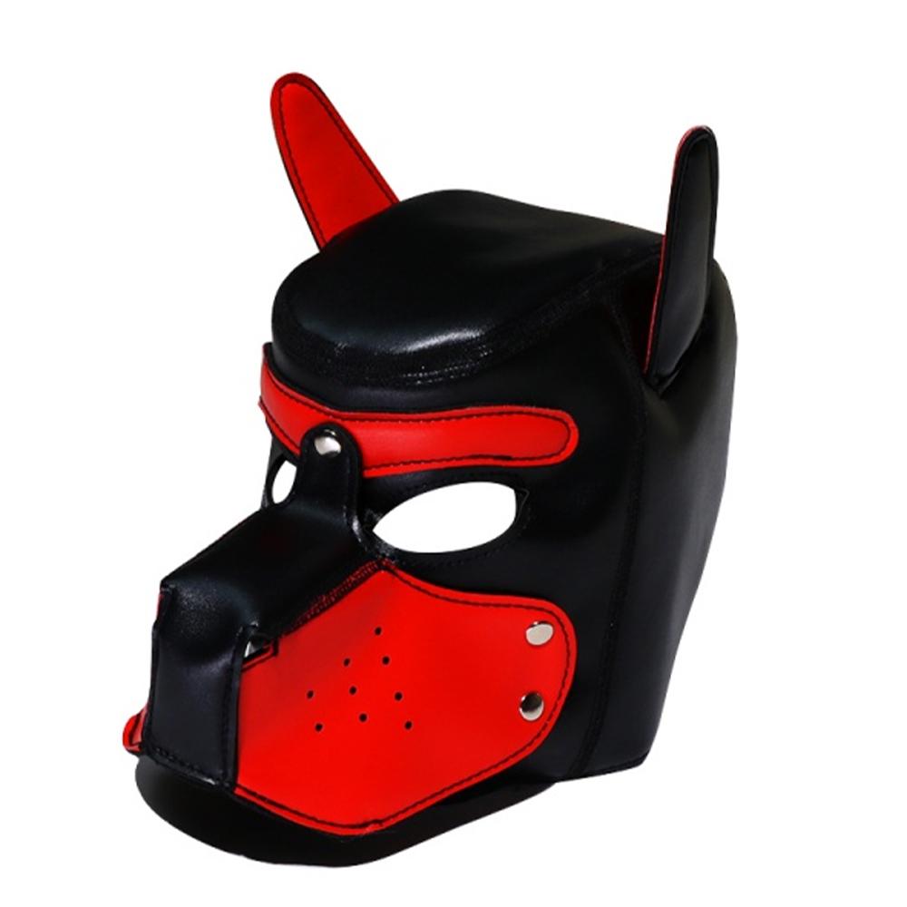 Bondage Hundehaube Maske Erwachsene Cosplay Spiel Abnehmbare Schnauze Sexy Fesseln Halloween Maske Sexspielzeug für Frauen Männer Paare
