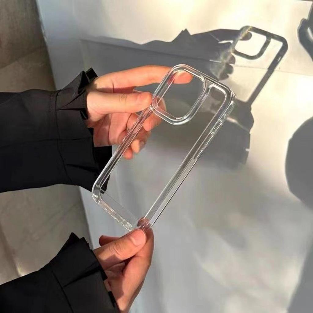 INS Simple Advanced Large Hole Transparent Mobile Case for iPhone 12-16, Apple 13, 14P