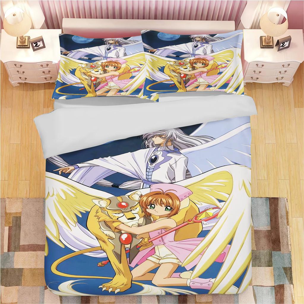 Cardcaptor Sakura Anime Printed Pillowcase Set for Adults and Children Duvet Cover Comforter Home Fashion Boys Girls 3D Bedding