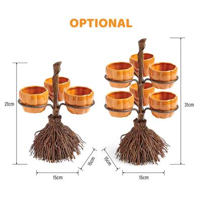Halloween Pumpkin Snack Bowl Stand Collapsible Trays Stand Candy Display Tower Creative Salad Bowl