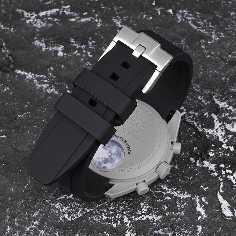 For Omega Swatch Co Branded Watch Band Silicone Planet System Curved Silicone For Rolex Water Ghost Watch Band 18mm 19mm 20mm 21mm 22mm