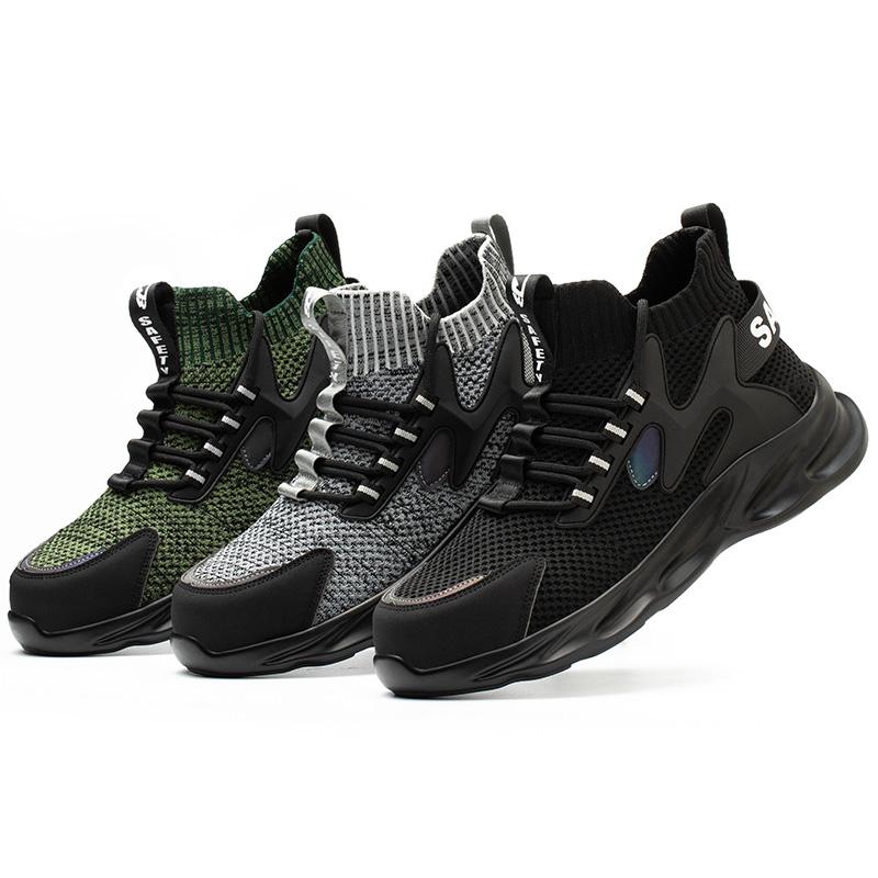 New High Quality Work Safety Shoes Sneakers Ultra-light Soft Bottom Men Breathable Anti-smashing Steel Toe Work Boots For Mens