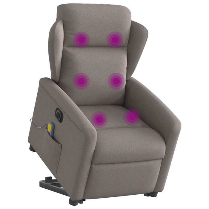 VidaXL Fauteuil inclinable de massage électrique Taupe Tissu 3303171