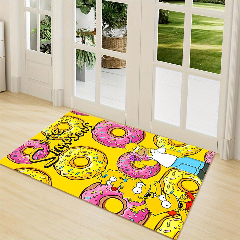 Simpsons Doughnut Adventure Carpet Rug Soft Washable Antislip Home Living Room Sofa Mats Personalized Christmas Rug