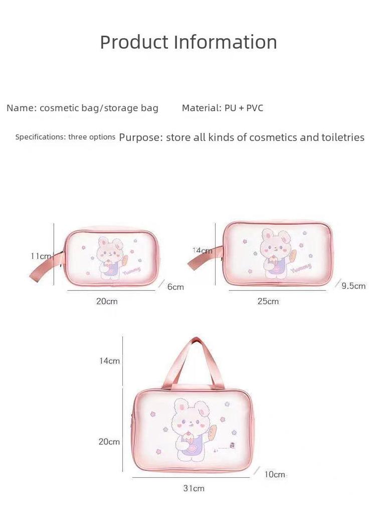Bolsa Cosmética Anime em PVC Impermeável 2024 - Bolsa de Mão Portátil para Mulheres