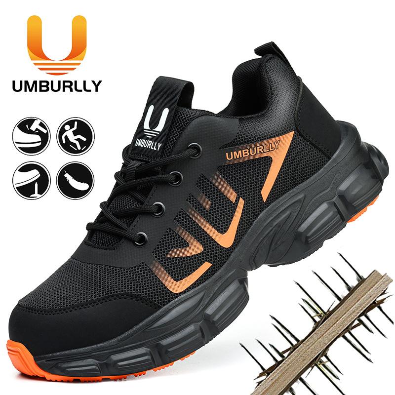 

Stylish, lightweight and breathable labor insurance shoes, smash-proof and stab-proof safety work shoes Black Grey (4.0 EUR Kevlar); 48